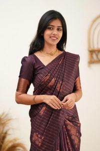 Copper Zari Checks Banarasi Soft Silk Saree in Blue, Coffee, Green, Rama and Wine  in Surat