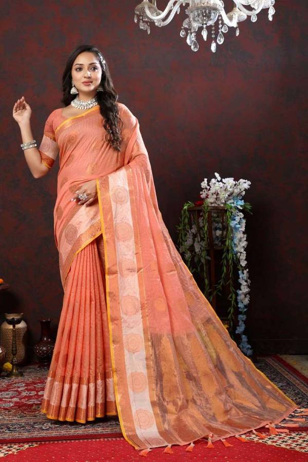 Copper Zari Weave Soft Cotton Silk Saree Timeless Elegance and Opulence  in Surat