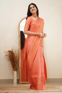 Copper Zari Weaving Banarasi Soft Silk Saree with Grand Pallu in Four Soft Pastel Shades  in Surat
