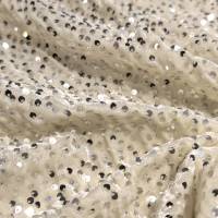 Cream Sequin Velvet Fabric 1 Meter  in Surat