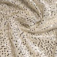 Cream Sequin Velvet Fabric 6.05 Meter  in Surat