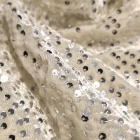 Cream Sequin Velvet Fabric 6.65 Meter XXL Size  in Surat