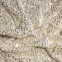 Cream Sequin Velvet Fabric 7.65 Meter 7XL Size  in Surat