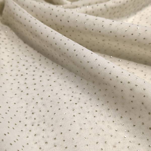 Cream Sparkle Georgette Fabric 2.50 Meter  in Surat