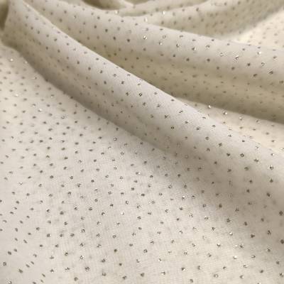 Cream Sparkle Georgette Fabric 2.50 Meter in Surat