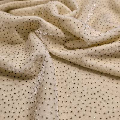 Cream Sparkle Velvet Fabric – 7.25 Meter in Surat