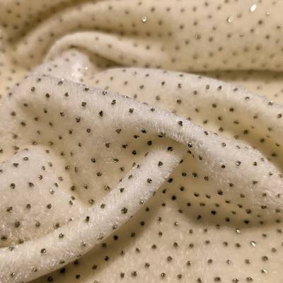 Cream Sparkle Velvet Fabric – 8.15 Meter (9XL) in Surat