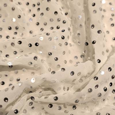 Cream Squence Georgette Fabric 3 Meter in Surat