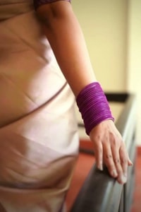 Cream and Purple Banarasi Soft Silk Saree with Pink Zari Jacquard Motifs and Purple Border  in Surat video 1