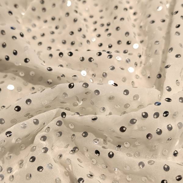 Cream squence Georgette Fabric 2.50 Meter  in Surat