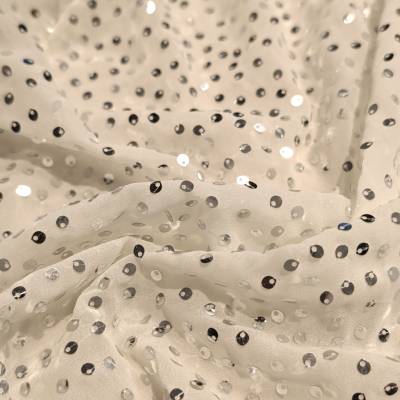 Cream squence Georgette Fabric 2.50 Meter in Surat