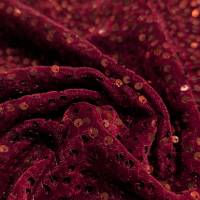 Crimson Royale Sequin Velvet Fabric 6.85 Meter  in Surat