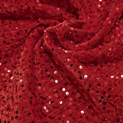 Crimson Sparkle Velvet Material for Luxury Ethnic & Western Outfits in Surat