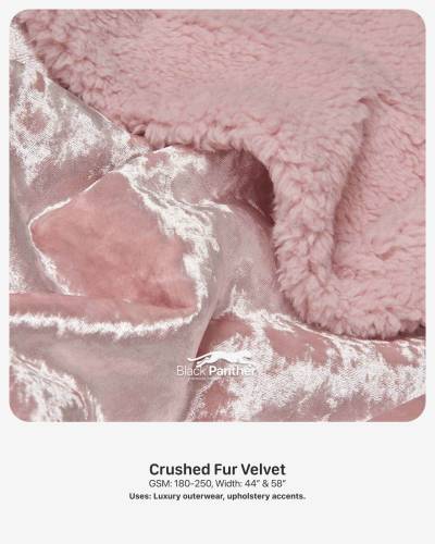 Crushed Fur Velvet Fabric GSM 180 to 250 Width 44 and 58 Inch for Luxury Outerwear Upholstery in Surat
