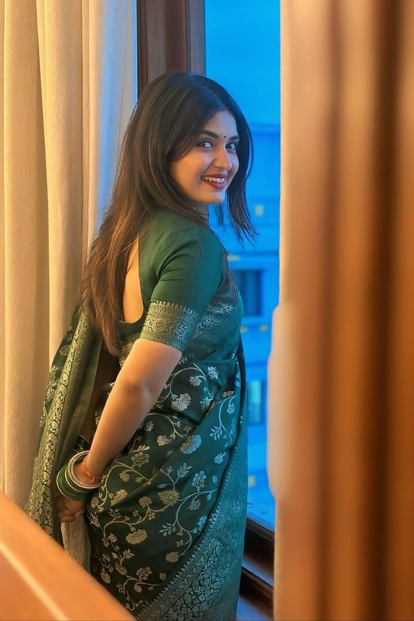 Dark Green Banarasi Soft Silk Saree with All-Over Silver Zari Floral Jaal  in Surat