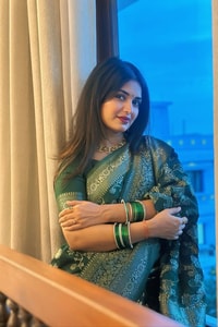 Dark Green Banarasi Soft Silk Saree with All-Over Silver Zari Floral Jaal  in Surat