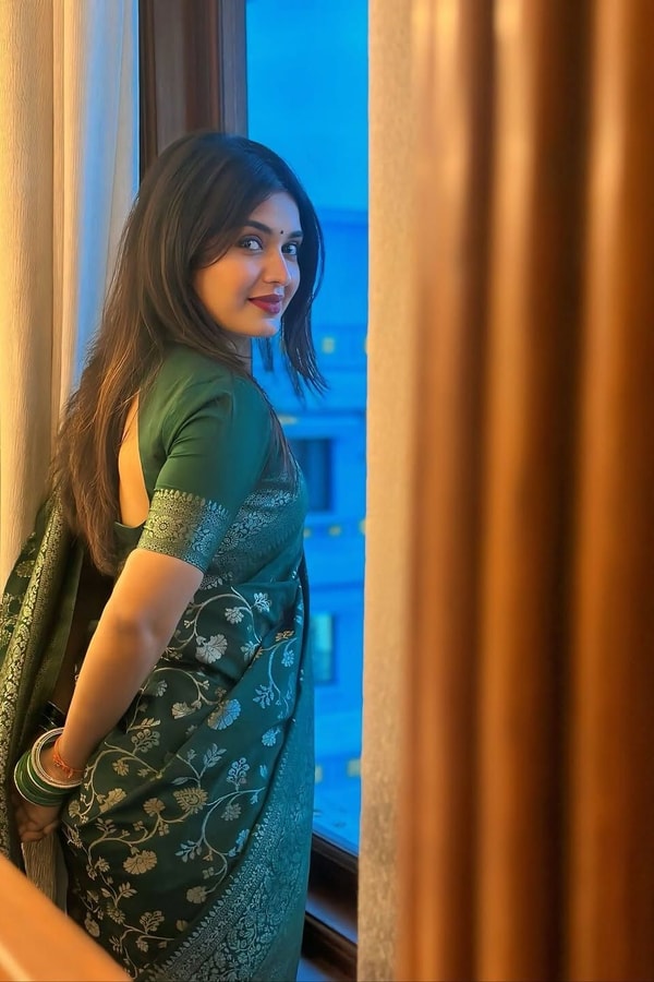 Dark Green Banarasi Soft Silk Saree with All-Over Silver Zari Floral Jaal  in Surat