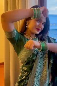 Dark Green Banarasi Soft Silk Saree with All-Over Silver Zari Floral Jaal  in Surat video 1