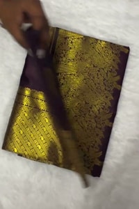 Dark Wine Banarasi Soft Silk Saree with Gold Leaf Buttas and Large Paisley Zari Border  in Surat video 1