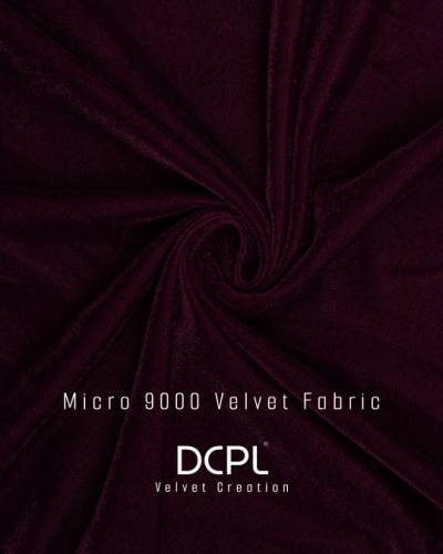 Dark maroon Heavy 9000 GSM Micro Velvet Fabric Single Tone for Kurti, Lehenga, Gown and Sofa Covers in Surat