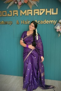 Deep Purple Saree with Scattered Gold Zari Buttis and Fine Zari Border  in Surat