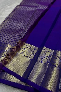Deer Motif Banarasi Soft Silk Saree with Gold Zari Border in Black, Blue, Red and Wine  in Surat