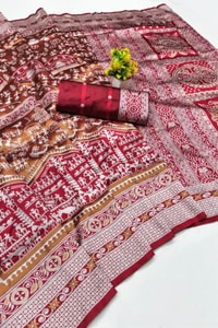 Dense Jaal Weave Banarasi Soft Silk Saree with Geometric Pallu in Four Rich Shades  in Surat