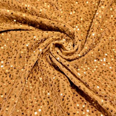 Designer Mustard Gold Sequin Velvet Fabric 7.65 Meter Manufacturers in Dhekiajuli