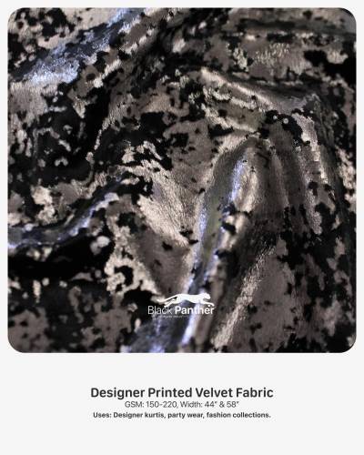 Designer Printed Velvet Fabric GSM 150 to 220 Width 44 Inch and 58 Inch for Kurtis Party Wear in Surat