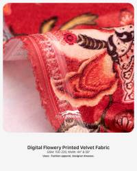 Digital Flowery Printed Velvet Fabric GSM 150 to 220 Width 44 Inch and 58 Inch for Fashion Dresses  in Surat