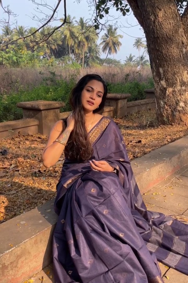 Dusty Lavender Banarasi Soft Silk Saree with Tonal Silver Zari Weave and Soft Sheen  in Surat