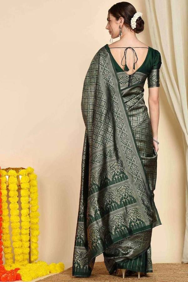 Elegant Banarasi Silk Saree with Intricate Allovar Chex Design and Golden Zari  in Surat
