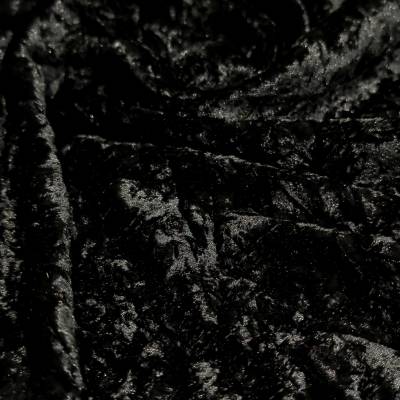 Elegant Black Marble Crush Velvet Fabric 1 Meter in Surat