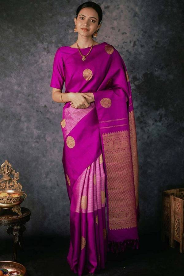 Elegant Golden Butta Banarasi Saree with Richly Detailed Pallu  in Surat