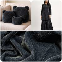 Elite Grey Viscose Velvet Fabric 7.85 Meter  in Surat
