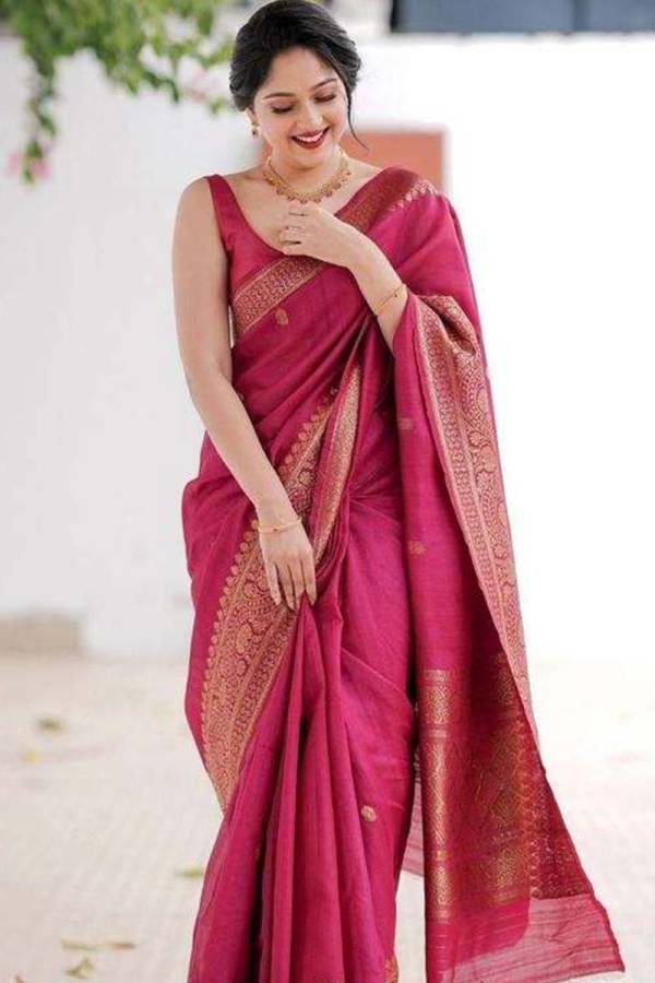 Enchanting Florals Banarasi Soft Silk Saree with Golden Butta Design  in Surat