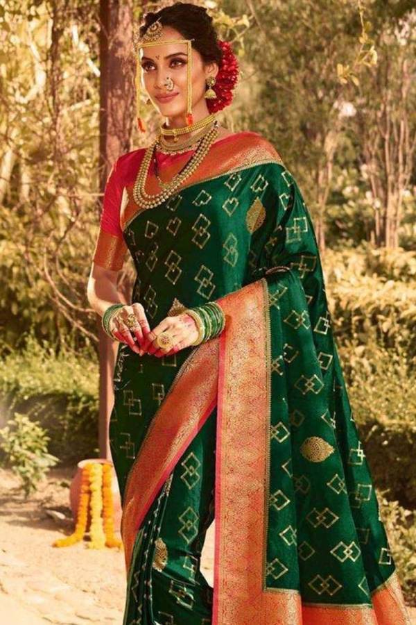 Enchanting Soft Banarasi Silk Saree with Golden Flower and Fancy Design  in Surat