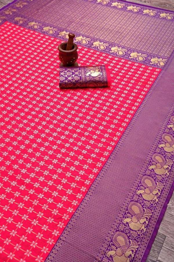 Exquisite Kanjivaram Silk Saree Rich Pallu with Allover Floral Box Design and Heavy Peacock Border  in Surat