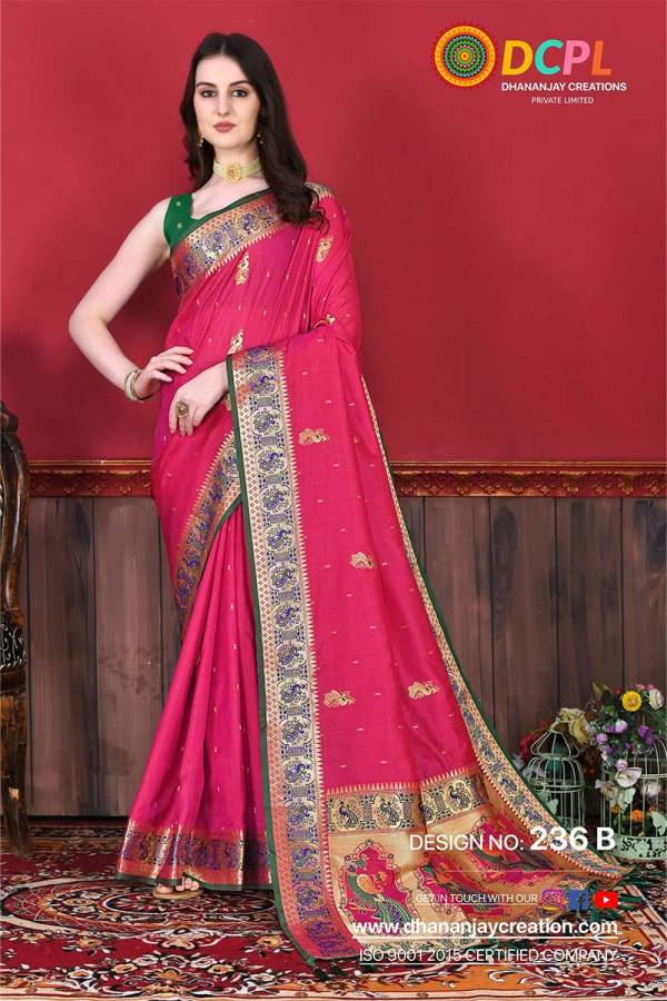 Exquisite Paithani Multi Color Saree with Mina Thread Pallu and Mina Zari Butti Body  in Surat