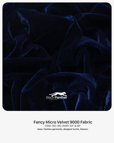 Fancy Micro Velvet 9000 Fabric GSM 150 to 180 Width 44 Inch and 58 Inch for Kurtis Blazers Garments in Surat
