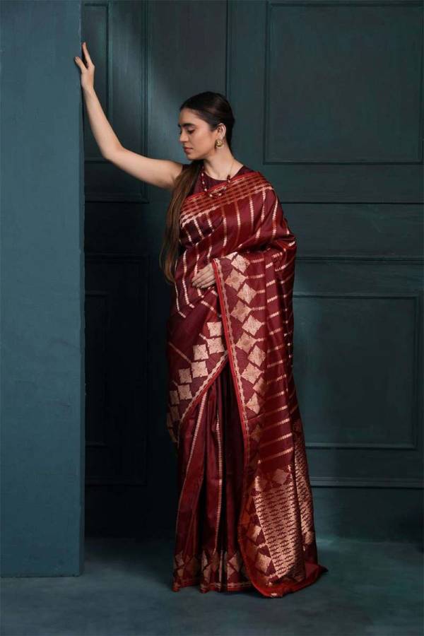 Festive Banarasi Silk Saree with Intricate Golden Zari Work  in Surat