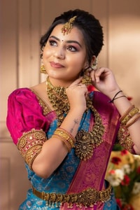 Firozi Blue Banarasi Soft Silk Saree with Rani Pink Zari Border and Contrast Pallu  in Surat