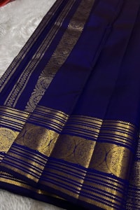 Five-Colour Banarasi Soft Silk Saree with Tiny Zari Buttis and Gold Striped Temple Border  in Surat