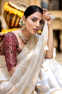 Floral Brocade Banarasi Soft Silk Saree with Gold Zari Weaving in Nine Colours  in Surat