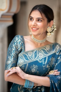 Floral Brocade Banarasi Soft Silk Saree with Gold Zari Weaving in Nine Colours  in Surat