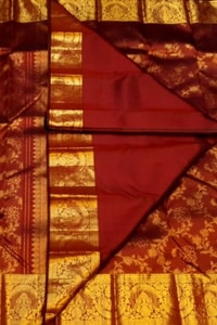 Floral Creeper Jaal Banarasi Soft Silk Saree with Gold Zari Border in Royal Blue and Maroon  in Surat