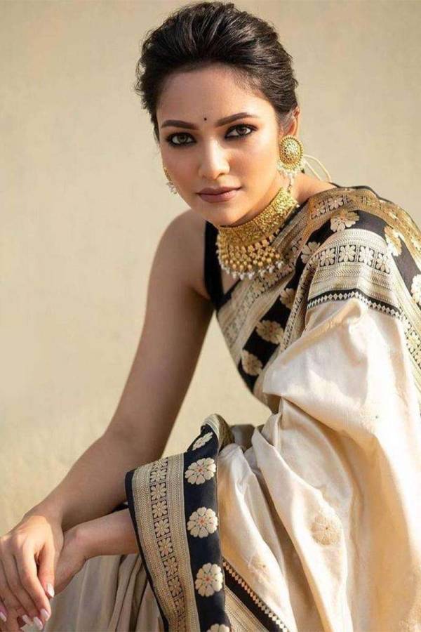 Floral Design Saree with Heavy Border Design and All Over Flower Pattern  in Surat