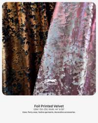 Foil Printed Velvet Fabric GSM 150 to 250 Width 44 and 58 Inch for Party Wear and Festive Garments  in Surat