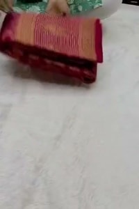 Geometric Zari Jaal Banarasi Soft Silk Saree with Bird Motif Border in Maroon and Red  in Surat video 2