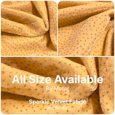Gold Sparkle Velvet Fabric – 8.15 Meter Manufacturers in Churachandpur